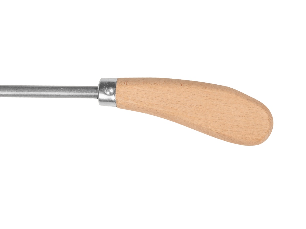 Aspergemes gesmeed 44 cm, met houten greep