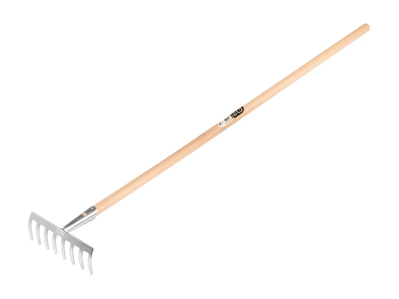 [1301098] Garden rake Jimmy galvanised with 8 bent tines, with IKAPE handle 150 x 2.8 cm. FSC 100%