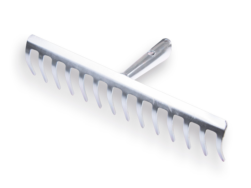 [1301135] Galvanised garden rake with 14 bent tines, without handle