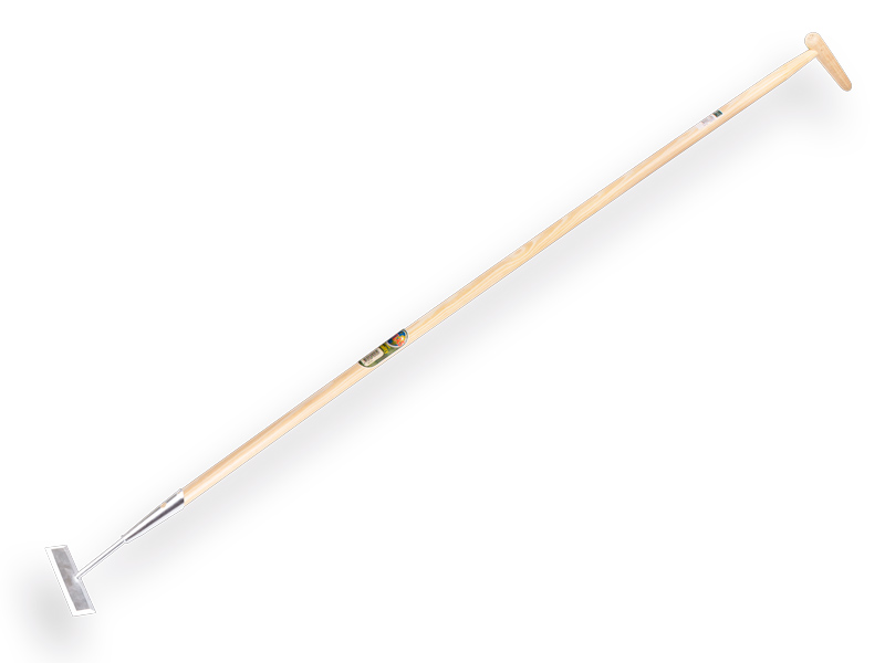Ratissoire modèle droit galvanisée 16 cm, avec manche IKAPE 160 x 2,8 cm et poignée en forme de bouteille. FSC 100%