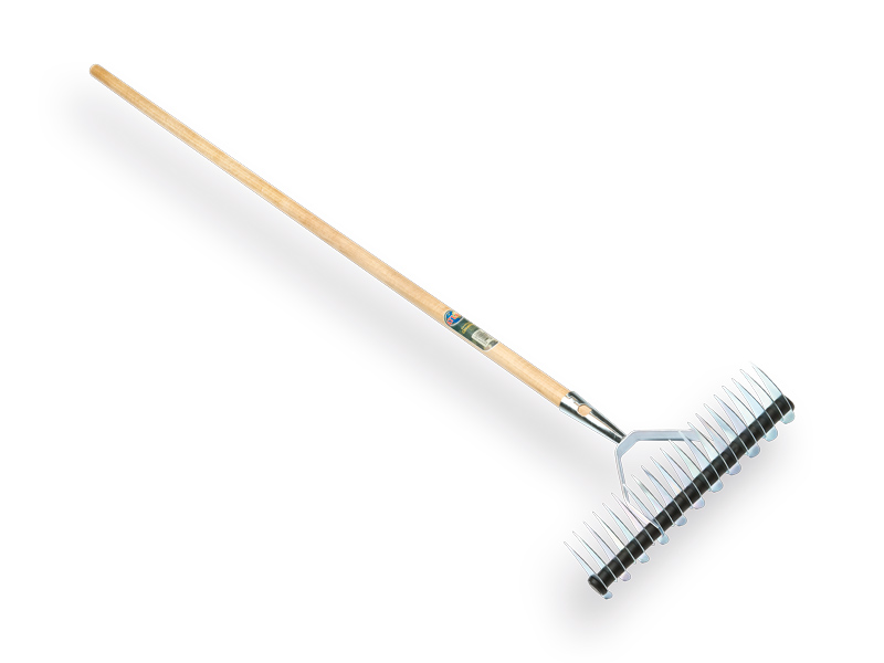 [1304400] Vertikutierrechen Jimmy Tools verzinkt 11/21 Zinken 36 cm, mit IKAPE Stiel 150 x 2,8 cm. FSC 100%