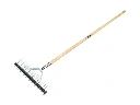Jimmy galvanised scarifying rake 11/21 teeth 36 cm, with IKAPE handle 150 x 2.8 cm. FSC 100%