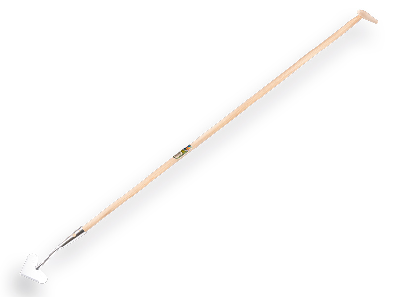 Ratissoire Jimmy modèle de cœur galvanisé 14 cm, avec manche IKAPE 160 x 2,8 cm et poignée en forme de bouteille. FSC 100%