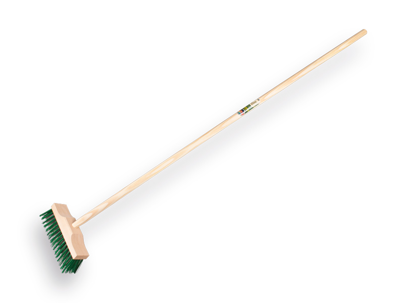 [1308262] Onkruidbezem Jimmy groene PPN/verzinkt staaldraad 25 cm, met IKAPE steel 150 x 2,8 cm. FSC 100%