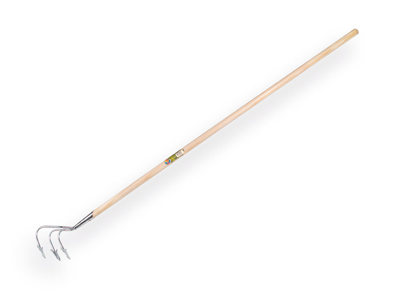 Cultivator 3 tines galvanised with IKAPE handle 150 x 2.8 cm. FSC 100%