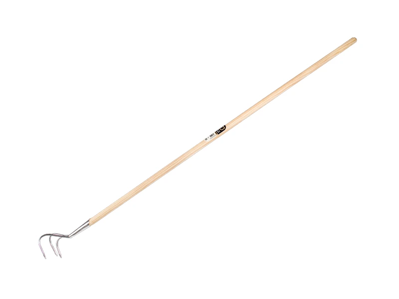 Griffe de jardin - Cultivateur Jimmy à 3 dents galvanisé, avec manche IKAPE 150 x 2,8 cm. FSC 100%