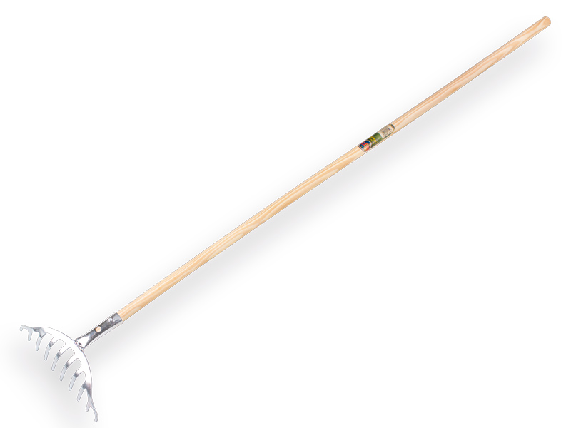 [1315590] Jimmy 10-tine galvanised rose rake with IKAPE handle 150 x 2.4 cm. FSC 100%