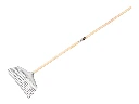 Jimmy plastic gray leaf rake, 21 teeth, with IKAPE handle 150 x 2.4 cm