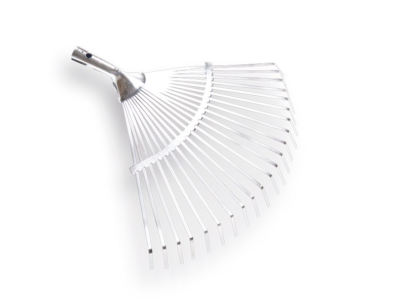 Laubrechen ATLAS verzinkt, 22 platte Zinken, ohne Stiel