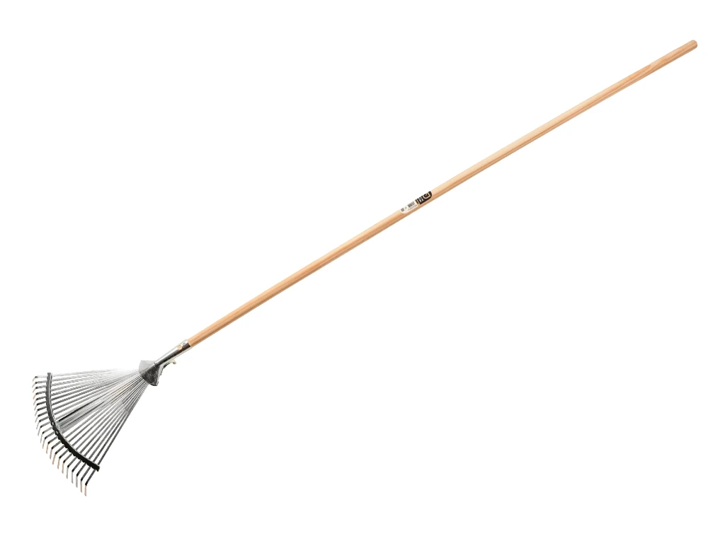 [1317408] Laubrechen Jimmy verzinkt verstellbar, 22 flache Zinken, 28-42 cm breit, mit IKAPE-Stiel 150 x 2,4 cm. FSC 100%