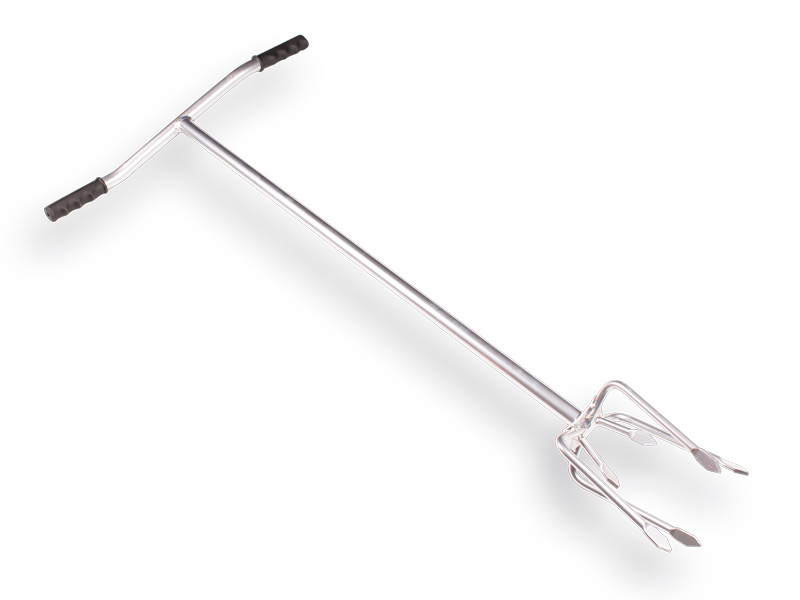 Griffe de jardin - griffe de jardin rotative galvanisée, avec 4 dents et poignée large