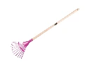 Kids leaf rake Jimmy Kids purple with wooden handle