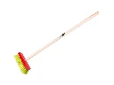 Jimmy Kids child’s broom red cap, green bristle and wooden handle
