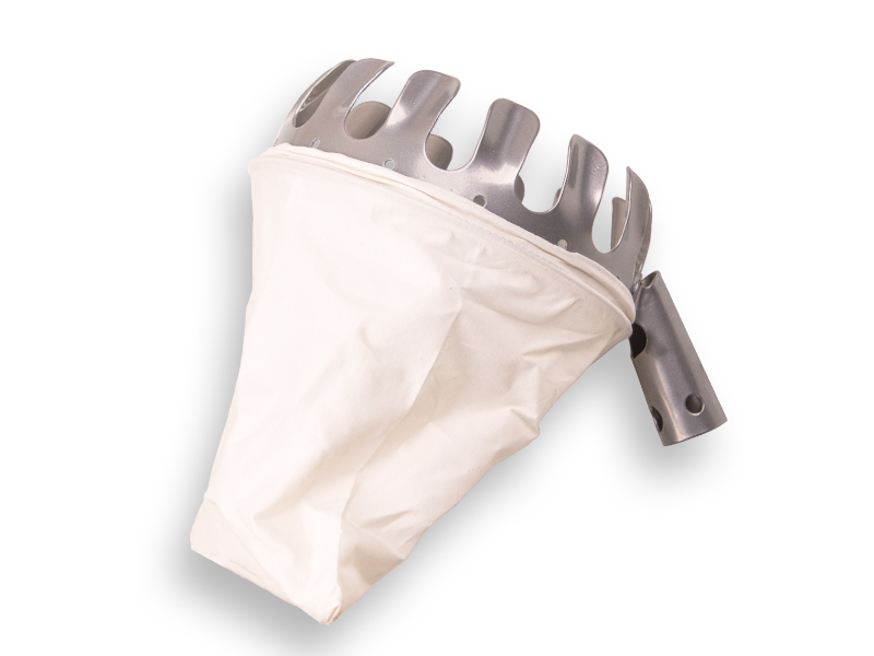[1470880] Cueilleur de fruits en acier avec sac en coton, sans manche