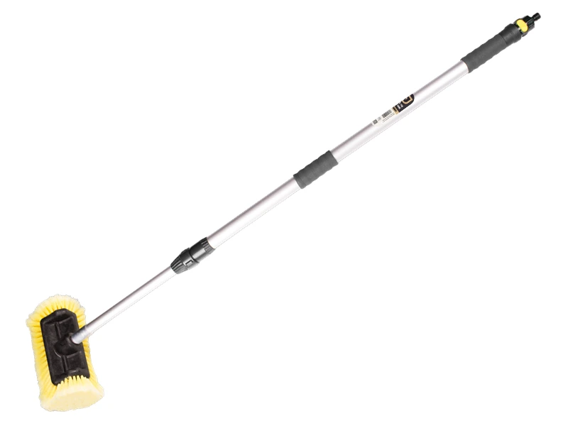 Waschbürste Jimmy wasserdurchlässig 25 cm mit Aluminium-Teleskopstiel 119 - 194 cm