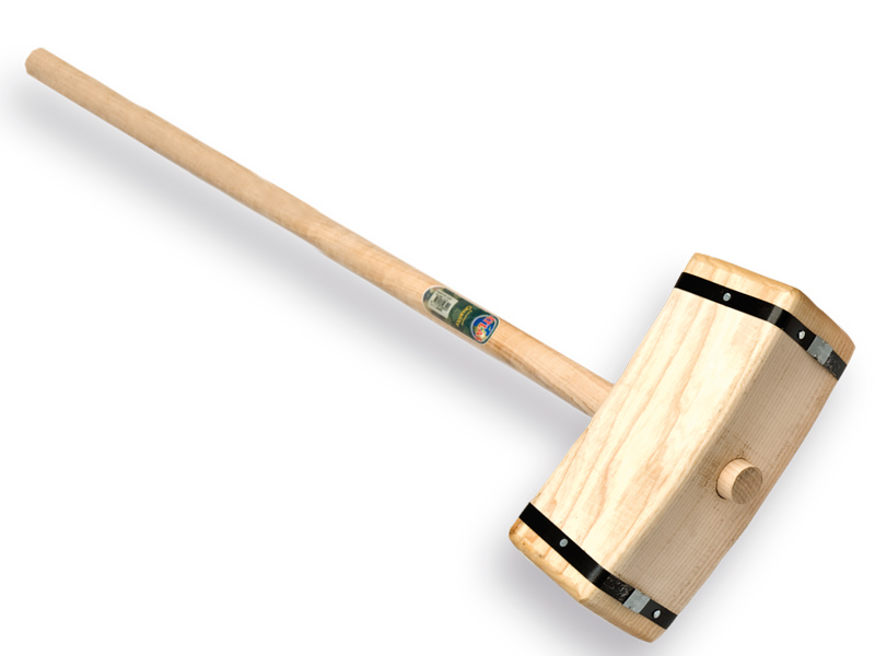 Maillet a poteaux - maillet pour poteaux ATLAS modèle courbé avec manche ATLAS rond 100 cm