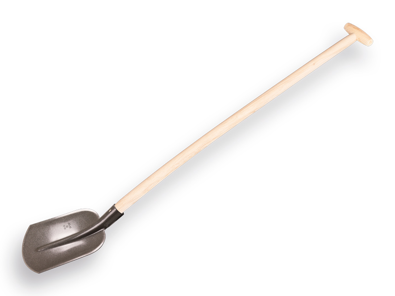 Digging shovel 1/4 00 grey lacquered with ash wood PE shovel handle 110 cm