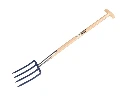 Grabegabel Jimmy 4-zinkig blau, mit Eschenholz T-Stiel 85 cm