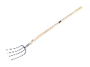 Fourche à fumier Jimmy 4 dents bleue, avec manche boule en bois de frêne 135 cm