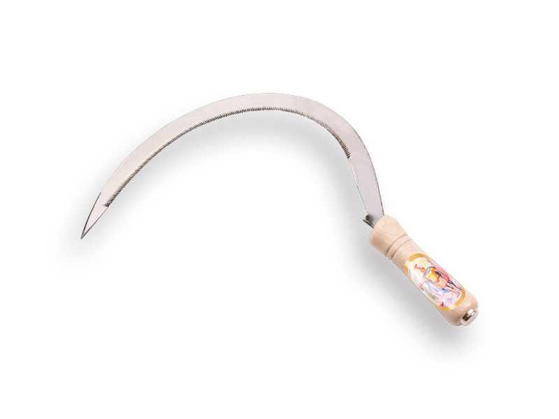 Gras-Sichel 16" Nr. 1 mit Zinken, mit Holzgriff