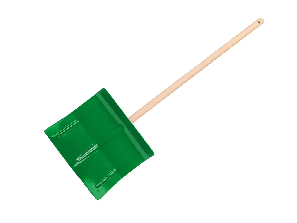 Kindersneeuwschuiver staal groen, met beuken steel