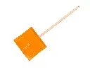 Kindersneeuwschuiver Jimmy Kids staal oranje, met beuken steel
