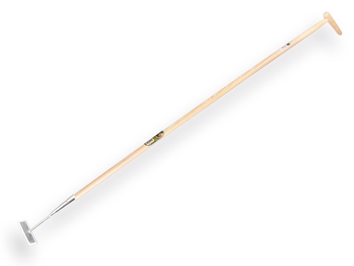 [1302928] Ratissoire modèle droit galvanisé 14 cm, avec manche IKAPE 160 x 2,8 cm et poignée en forme de bouteille. FSC 100 %