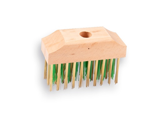 [1308192] Weed brush green PPN/hardened steel wire 14 x 6 cm, without handle. FSC 100%